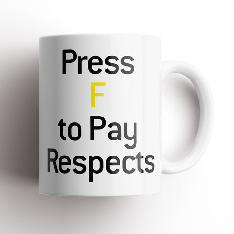 Press F To Pay Respects Meme Mug
