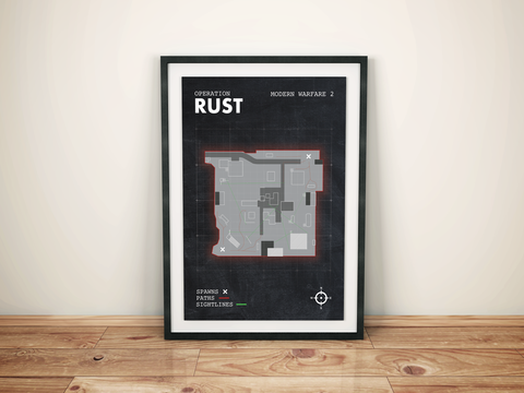 COD MW2 Rust Map Poster