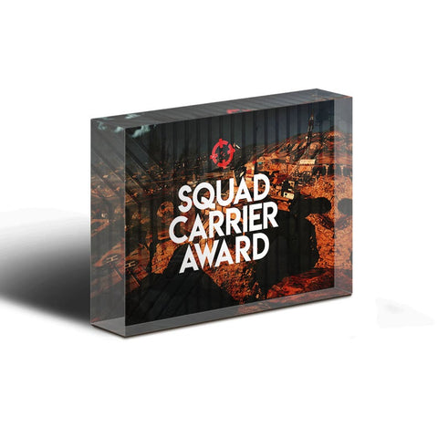 Squad Carrier Glass Block Award